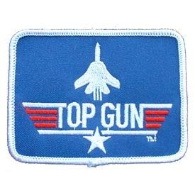 USN, TOP GUN RECT - Embroidered Patches, High Quality Sew On Iron On Patch - 3 5/8"