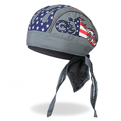 AMERICAN BIKE CHARCOAL, Micro-Fiber & Mesh Lining Bikers HEADWRAP
