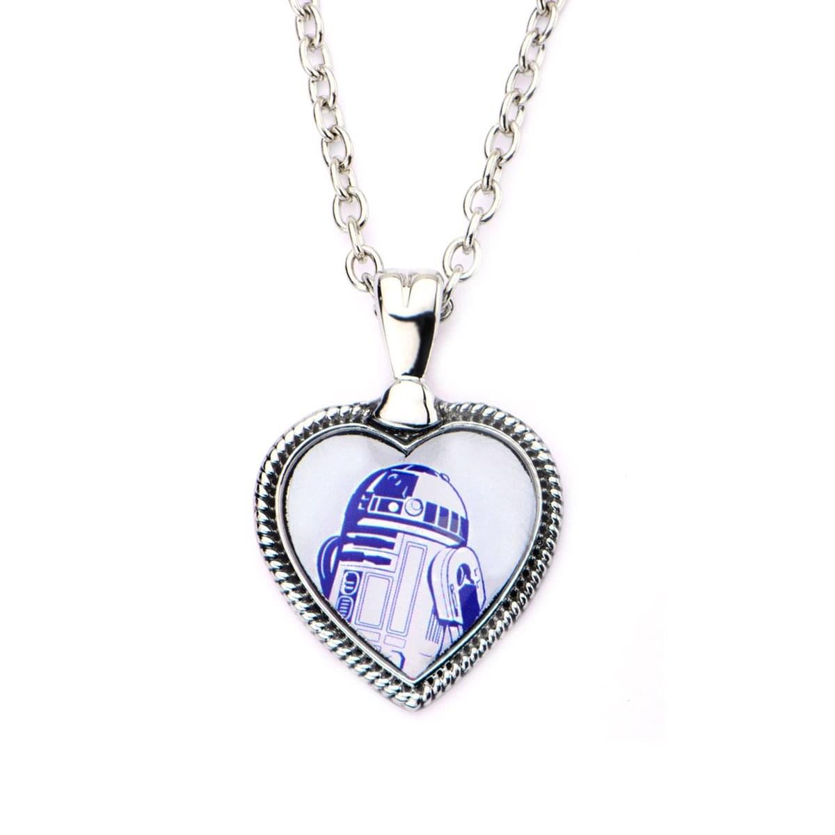 Star Wars R2D2 Pendant - Heart Chain Stainless Steel Necklace