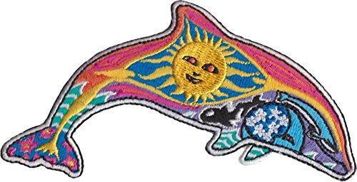 Night Day Dolphin - Dan Morris, Sew on Embroidered PATCH for Jeans, Jackets, Pants for Men Women and Kids - 2.5" x 4"