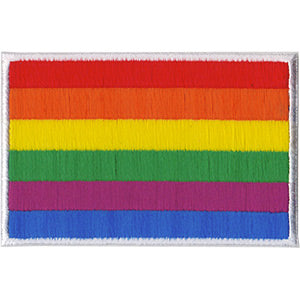 Flag - LGBTQ Artwork Embroidered Iron On Patches, 2.5 x 4" Applique Sew On Patch