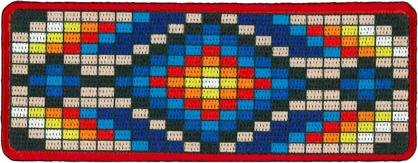 NATIVE PATTERN PATCH - High Thread Rayon Iron-On Heat Sealed Backing Sew-On Patch - 4" x 2"