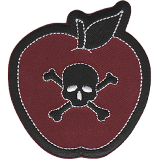 JAC Poison Apple Patch - Sew Iron on, Original Embroidered Artwork - Patch - 2.9" x 3.2"