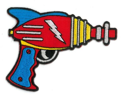 RAY GUN - Embroidered Iron On PATCH, Exclusive Matt Stewart Original Artwork, 3.5"