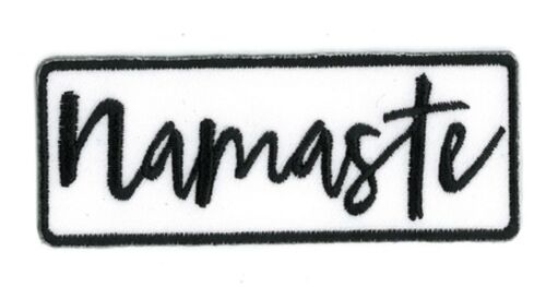 NAMASTE Embroidered Iron On PATCH - Exclusive Matt Stewart Original Artwork, 3.5"