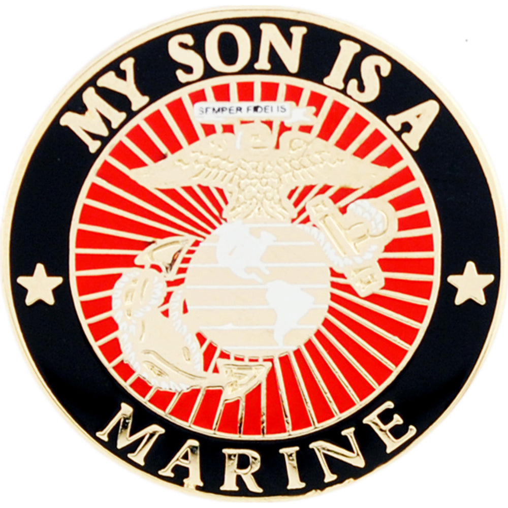 U.S. MARINES, USMC LOGO My Son Is A Marine - Original Artwork, Expertly Designed PIN - 1"