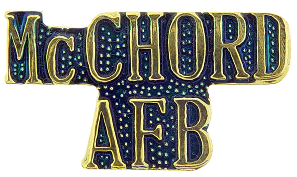 U.S. AIR FORCE, Script MCCHORD AFB - Original Artwork, Expertly Designed PIN - 1"