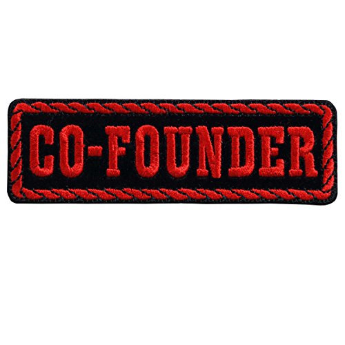 OFFICER CO-FOUNDER, Iron-On / Saw-On Rayon PATCH - 4" x 1"
