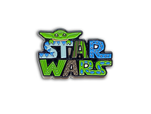 Disney's Star Wars Baby YODA Mandalorian PIN - Star Wars Die-Cut Logo, Officially Licensed Lucasfilm Premium Enamel PIN