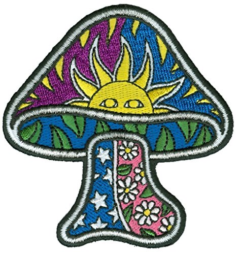 Sun Mushroom - Dan Morris, Sew on Embroidered PATCH for Jeans, Jackets, Pants for Men Women and Kids - 3.25" x 3.25"