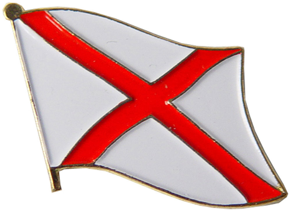 American Flag Pin, US STATES ALABAMA Flag - Novelty Patriotic Enamel Lapel PIN - 1"