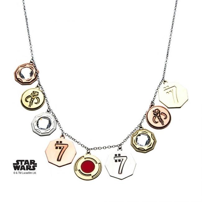 Star Wars Jewelry Women's Base Metal Sabacc Coin Pendant Necklace, Silver, One Size
