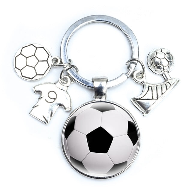 Soccer Ball Keychain - World Cup Soccer Keychain with Charms, Soccer Peace Symbol Key Holder Keyring
