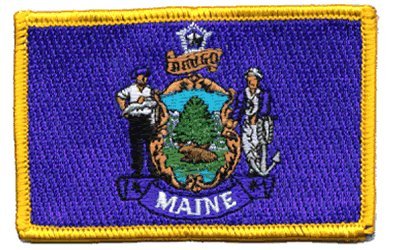 Maine iron-on embroidered patch