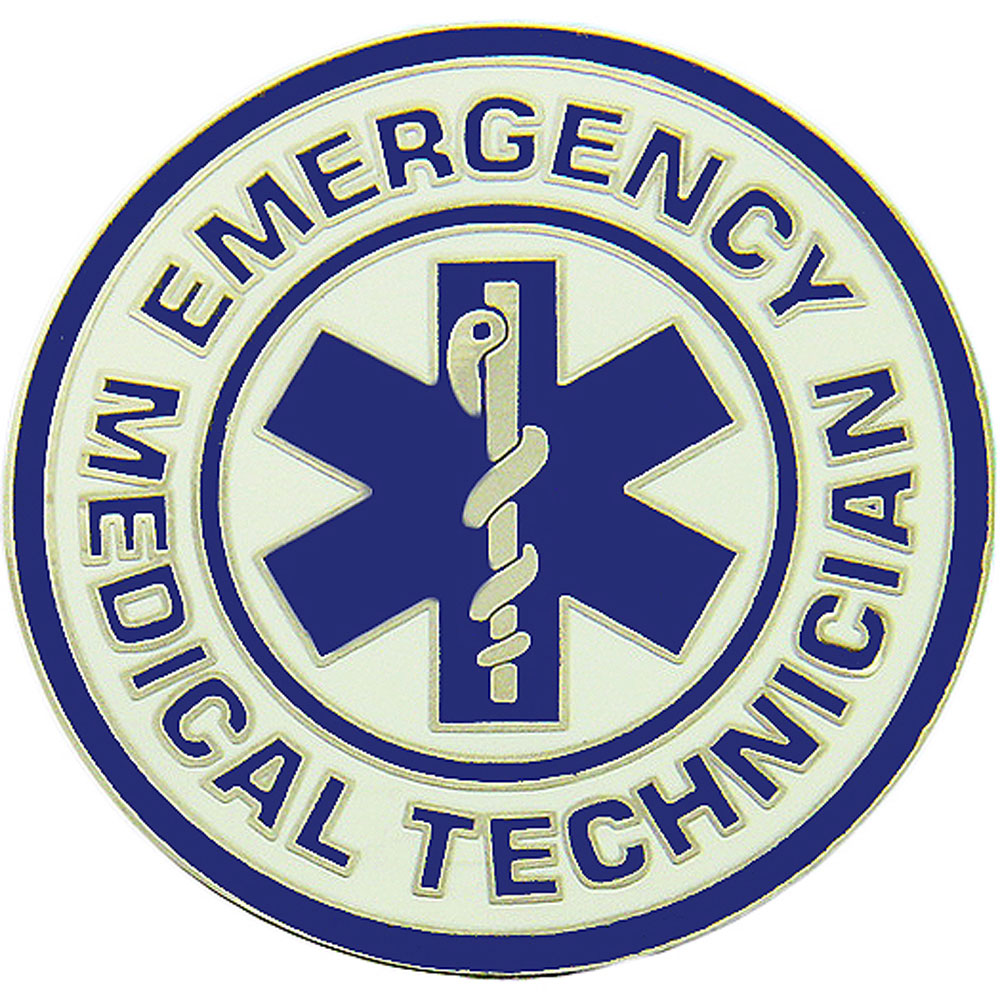 FIRE & EMS, EMERGENCY MEDICAL TECHNICIAN LOGO - Original Artwork, Expertly Designed PIN - 1.5"