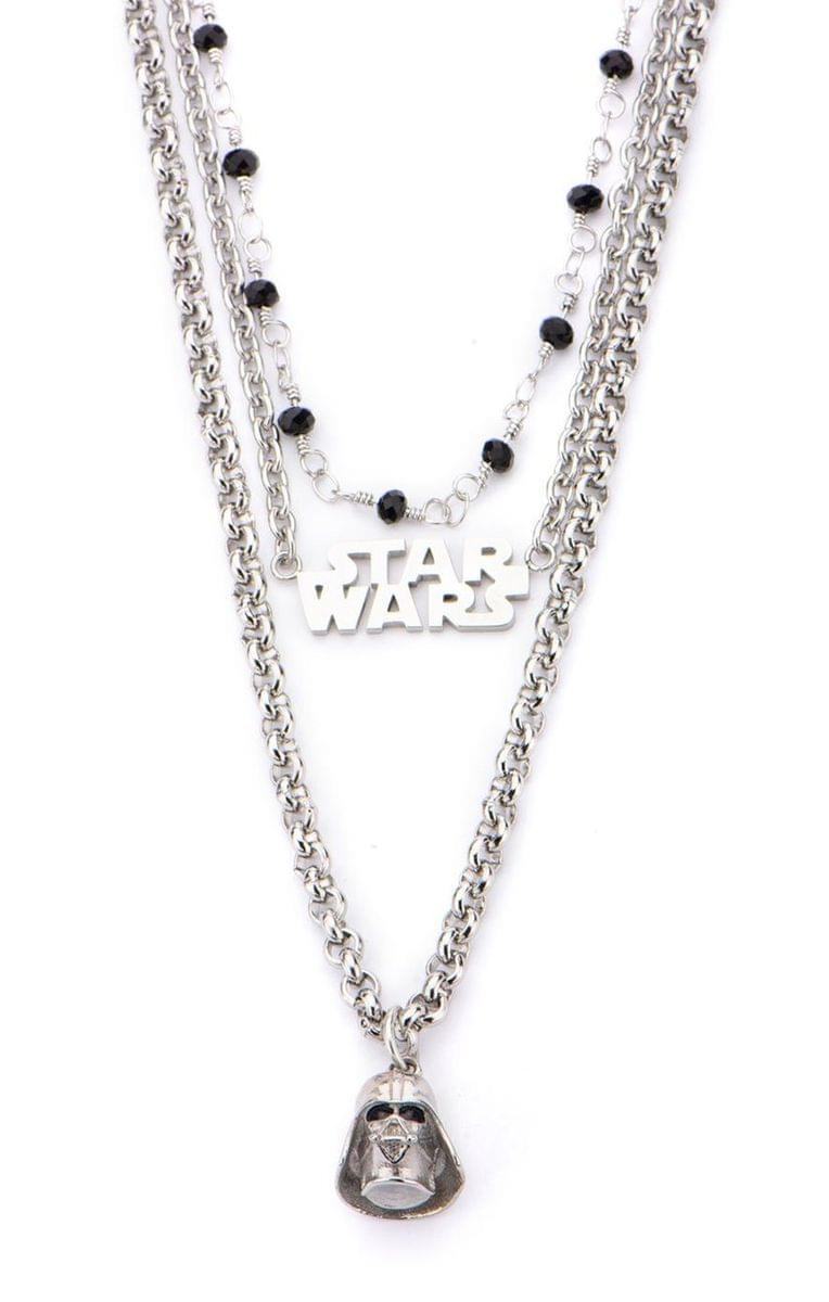Star Wars Darth Vader Necklace - Three Tiered Pendant Stainless Steel Necklace