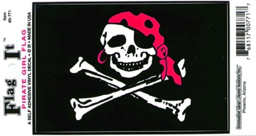 Pirate Girl flag decal for auto, truck or boat