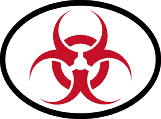 ZOMBIE SYMBOL Sticker - Orignal Artwork Vinyl - Reflective Oval Decal Sticker - 3.5" x 4.75"