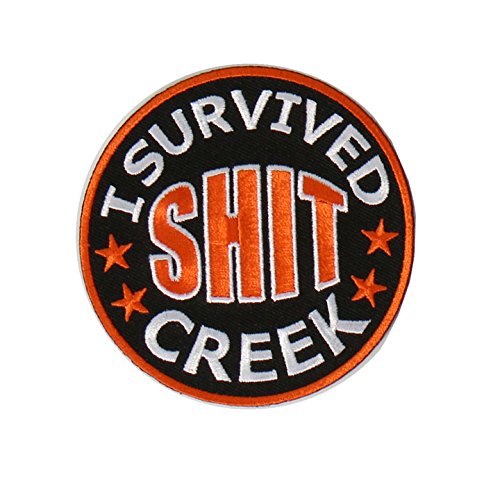 SHIT CREEK, Iron-On / Saw-On Rayon PATCH - 4" x 4"