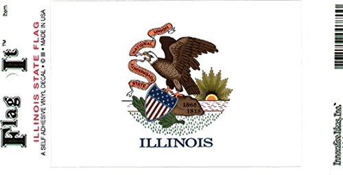Illinois flag decal for auto, truck or boat