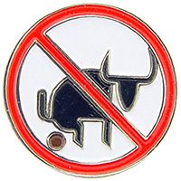 NO BULL SIGN PIN - Original Artwork Backpack Enamel Lapel Pin - 1"