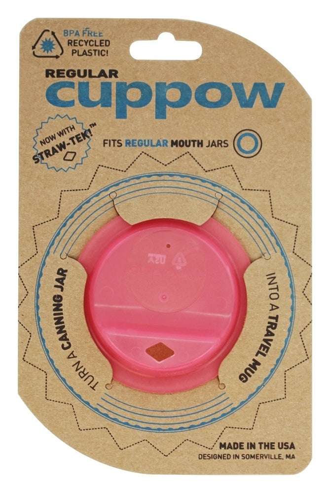 CUPPOW Reg Jar Drink Lid-Pink, 1 EA