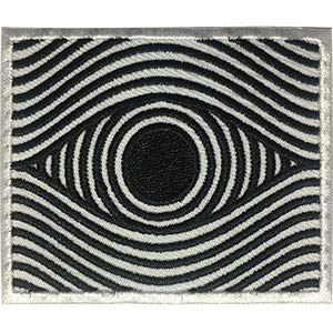 60's Retro Illusion Eye - Sew Iron on, Embroidered Original Artwork - Patch - 3" X 3.5"