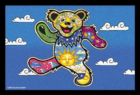 Dancing Bear - Dan Morris, Grateful Dead Set of 2 Mailable POSTCARD for Travel Invitation Holiday Thank you Cards - 6"x4