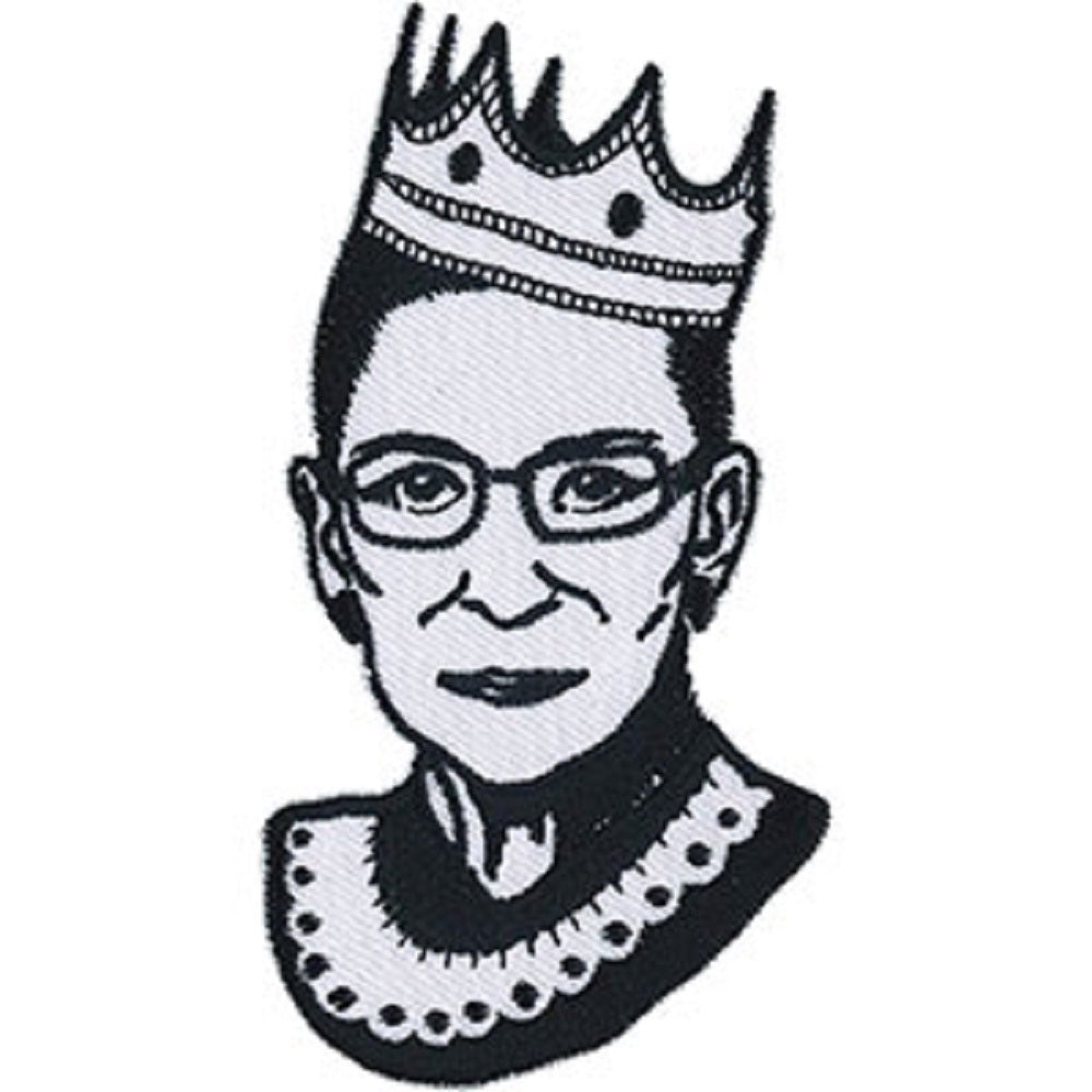 GINSBURG RUTH BADER CROWN PATCH - Embroidered Iron-On / Sew-On Original Artwork PATCH - 2" x 3.8"