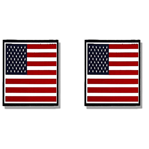 2 x AMERICAN FLAG - Small, Funny Bikers Motorcycle Helmet, Sticker DECAL (Pair) - 3"