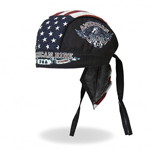 Authentic Bikers Premium Headwraps, AMERICAN RIDE EAGLE - High Quality Micro-Fiber & Mesh Lining HEADWRAP