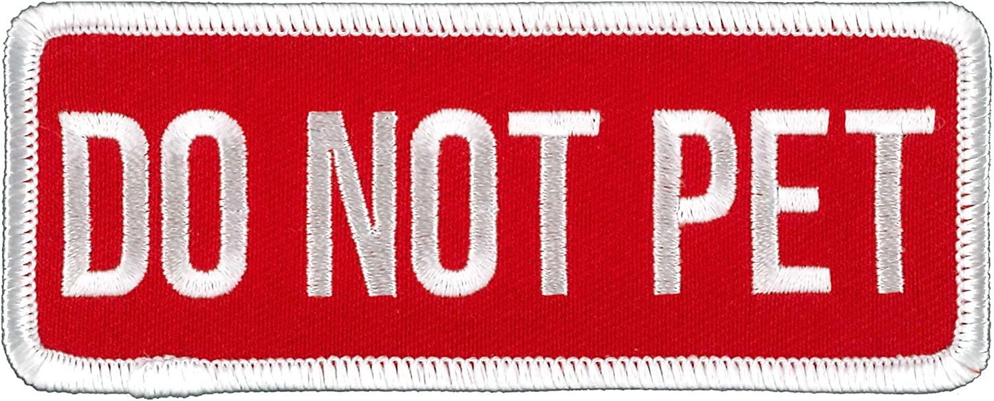 DO NOT PET PATCH - High Thread Rayon Iron-On Heat Sealed Backing Sew-On Patch - 4" x 2"