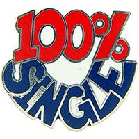 100% Single Blue Red PIN - Original Artwork Backpack Enamel Lapel Pin - 1"