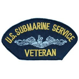 USN, U.S. Submarine Service Veteran - Embroidered Patches, Iron On Patch - 3" X 5.25 "