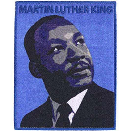 KING MARTIN LUTHER PATCH - BLUE PROFILE - Embroidered Iron-On / Sew-On Original Artwork PATCH - 2.8" x 3.6"
