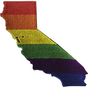 California Pride - LGBTQ Exclusive Artwork, Embroidered Iron On PATCH, 2.68" x 2.73"