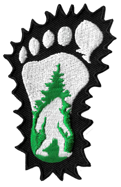 BIGFOOT PRINT PATCH - Matt Stewart Art's Sasquacher - Embroidered Artwork Iron-On / Sew-On PATCH - 3.5" x 2.5"