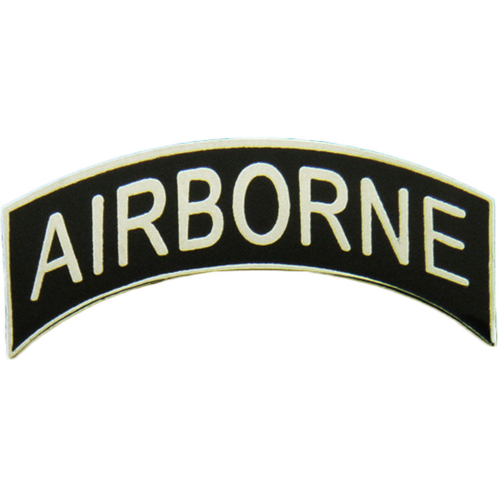 U.S. ARMY, ARMY AIRBORNE TAB - Original Artwork, Expertly Designed PIN Silver Black - 1.0625"