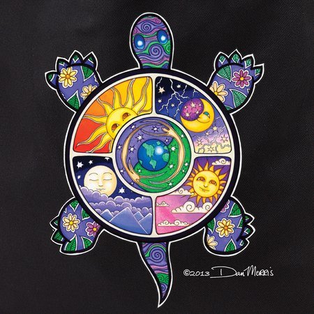 Sea Turtle, Reusable Cotton Tote Bag for travel shopping grocery designed by Dan Morris - Natural