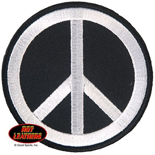 PEACE SIGN, High Thread Embroidered Iron-On / Saw-On Rayon PATCH - 3" x 3", Exceptional Quality