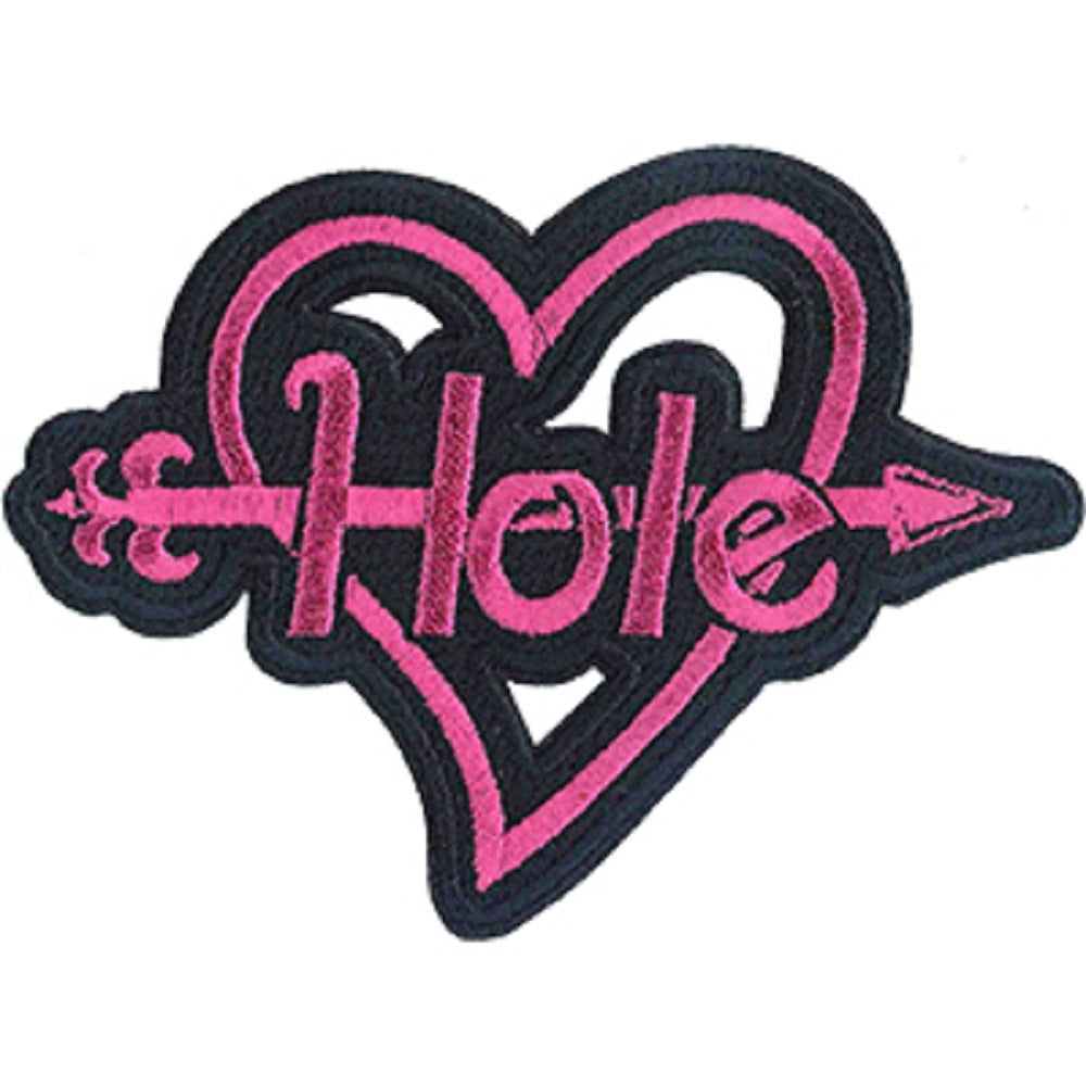 HOLE ARROW HEART PATCH - Heart with Arrow & "HOLE" Embroidered Artwork Iron-On / Sew-On PATCH - 3" x 4"