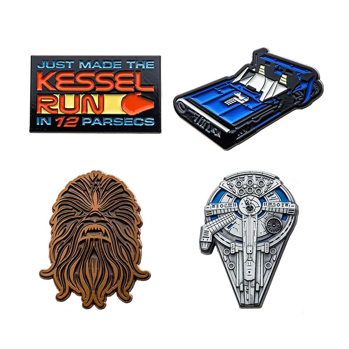 Star Wars, Hans Solo Collector Enamel Pin Set - Base Metal Stainless Steel Artwork 4 Pack
