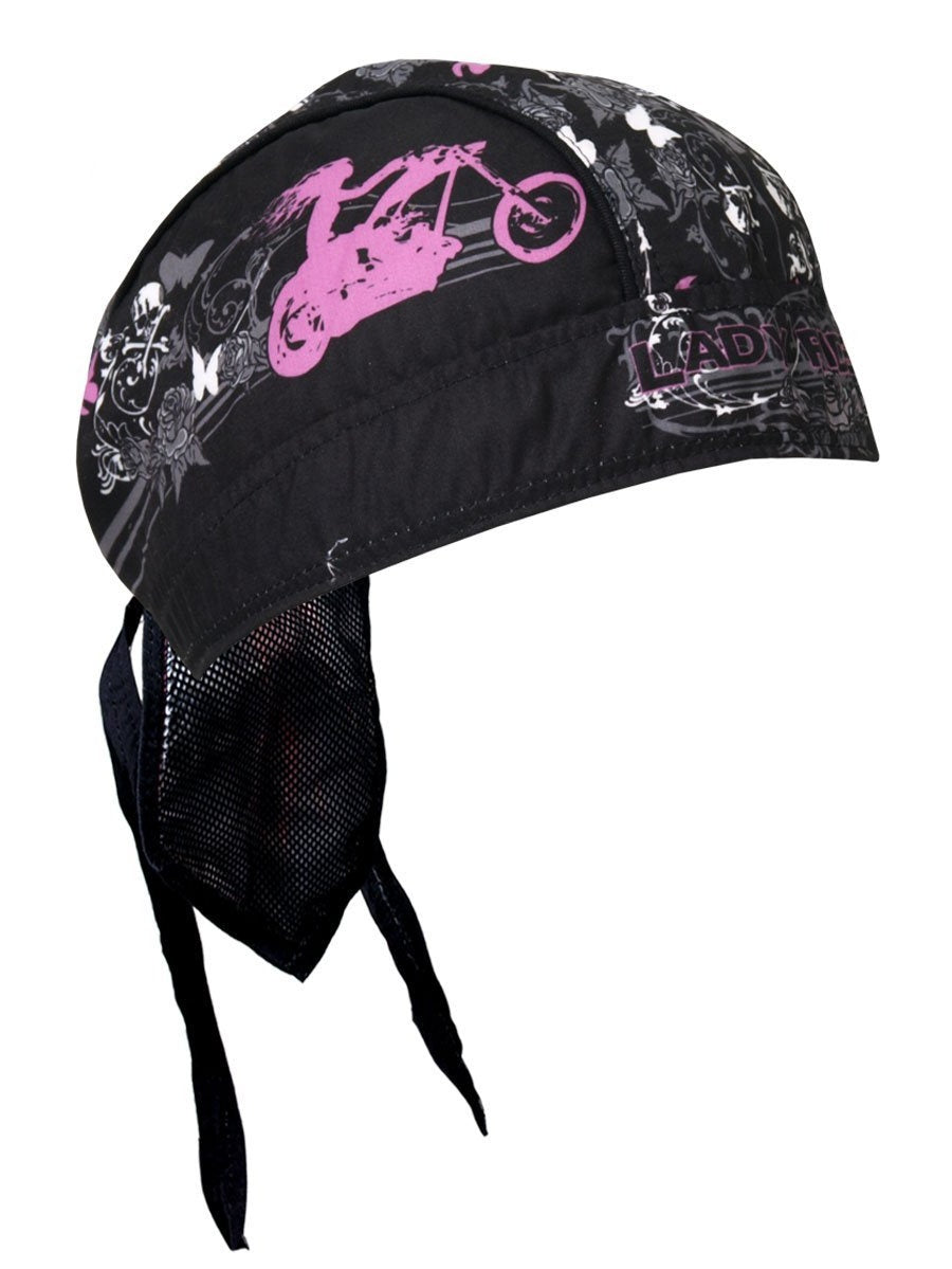 LADY RIDER STUD - High Quality Micro-Fiber & Mesh Lining Bikers HEADWRAP