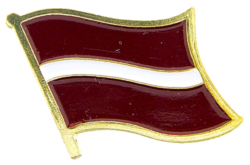 INTERNATIONAL FLAG "LATVIA" PIN - Officially Licensed Patriotic Latvia Flag Orignal Artwork, Expertly Designed PIN - 1"