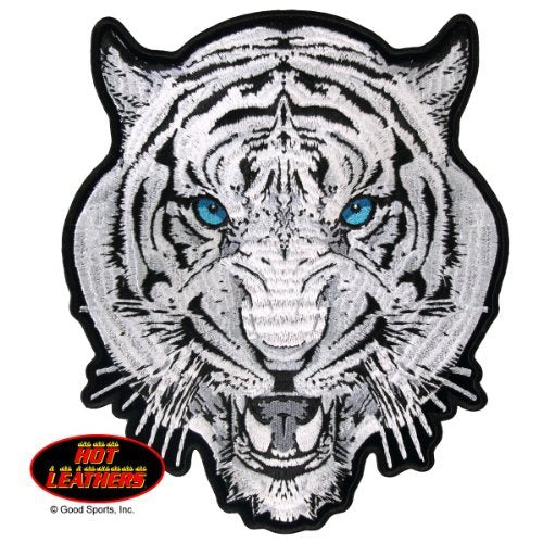 WHITE TIGER, Exceptional Quality Iron-On / Saw-On, Heat Sealed Backing Rayon PATCH - 3" X 4"