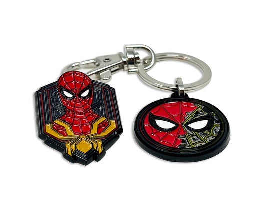 COMBO DEAL: SPIDER-MAN NO WAY HOME SPLIT MASK Combo KEYCHAIN & PIN SET, $19.95