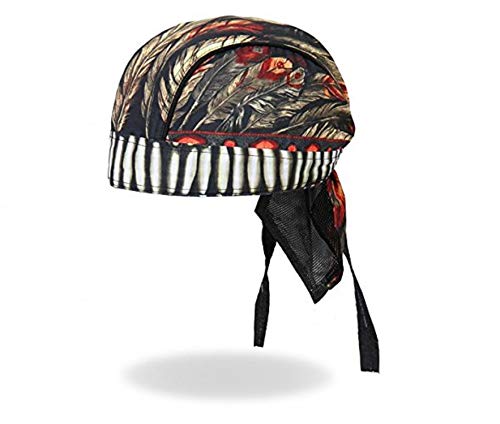 Bikers Premium Headwraps, NATIVE AMERICAN HEADDRESS- High Quality Micro-Fiber & Mesh Lining HEADWRAP