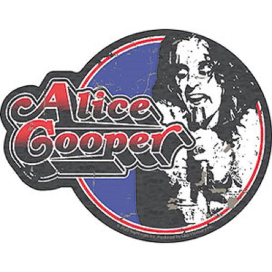 ALICE COOPER, CIRCLE STICKER - Orignal Artwork Vinyl - Decal STICKER - 4.13" x 5.25"