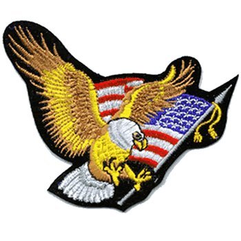 Eagle iron-on embroidered patch