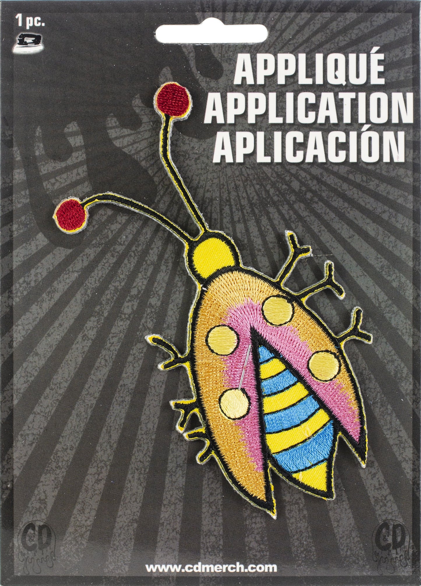 Ladybug - Cheri Strole Artwork Embroidered Iron On Patches, 2.25" x 4.5" Patch